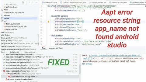 Aapt error resource string app_name not found android studio