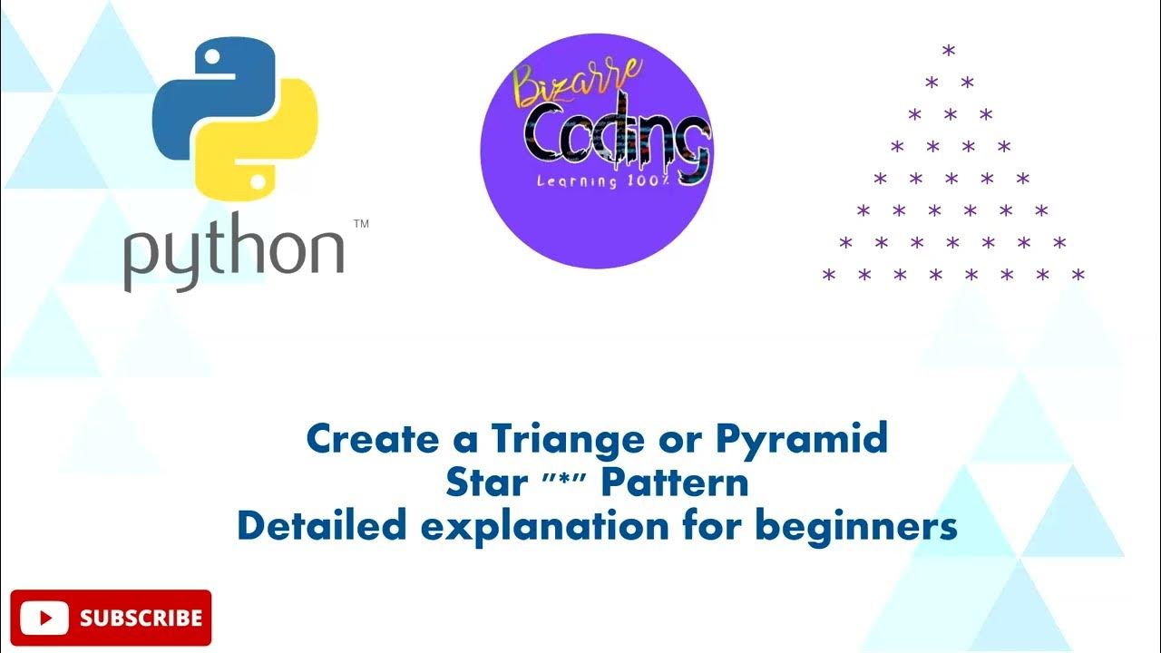 Python program create a Pyramid or triangle shape star pattern - YouTube