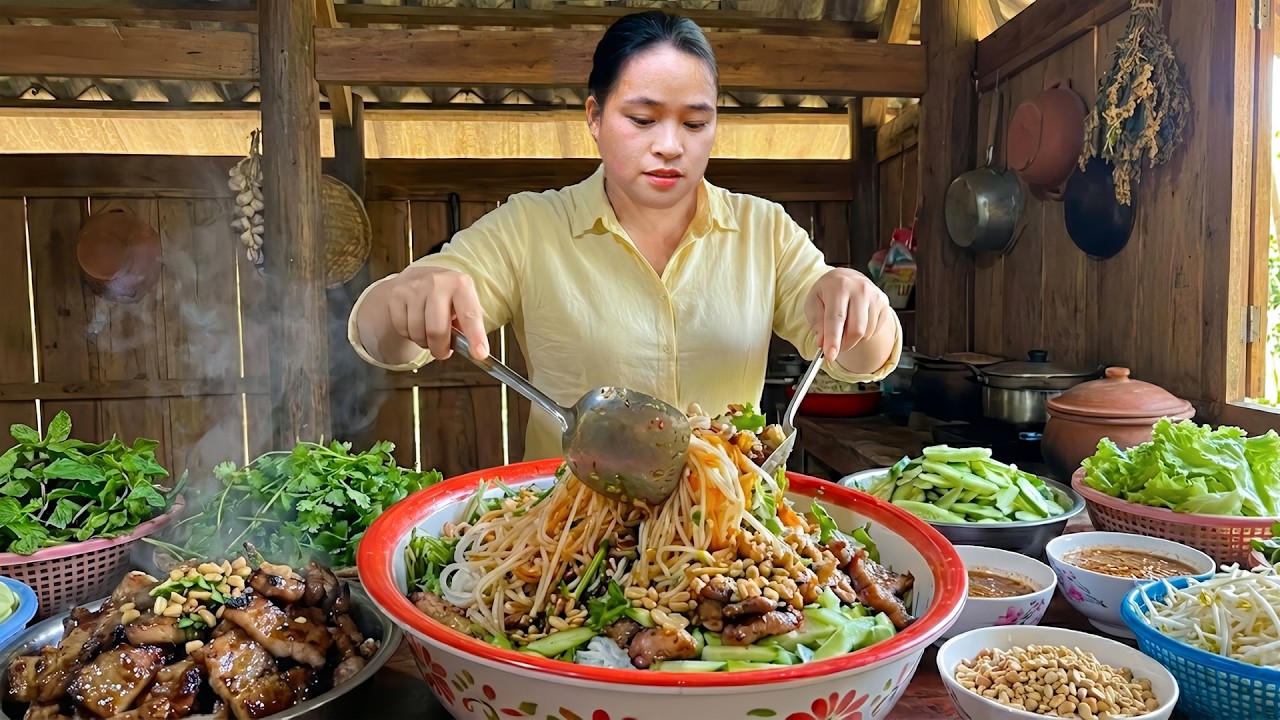 さっぱり美味しい米麺🍜鶏肉×野菜×秘伝だれ🔥