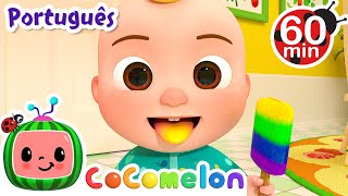 Canção das Picolés Coloridos | 1 HORA de Cocomelon em Português | Desenho Animado | Músicas Infantis