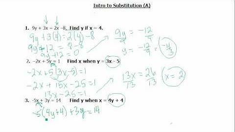110-9 Introduction to Substitution Part 1