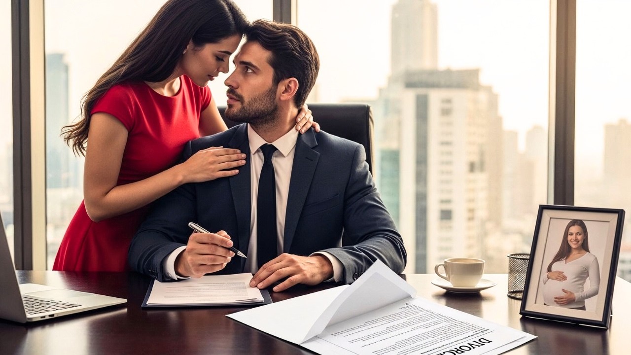 At the Moment He Was With His Mistress, His Pregnant Wife’s Divorce Papers Reached His Office