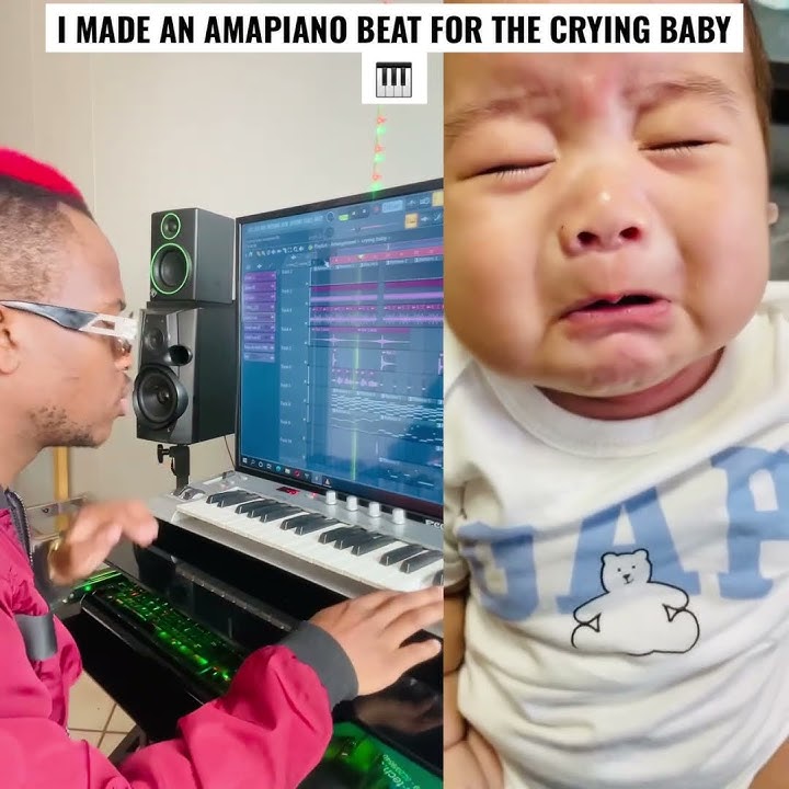 I MADE AN AMAPIANO BEAT FOR THE CRYING BABY🎹 #killorbeezbeatz #theredhairproducer