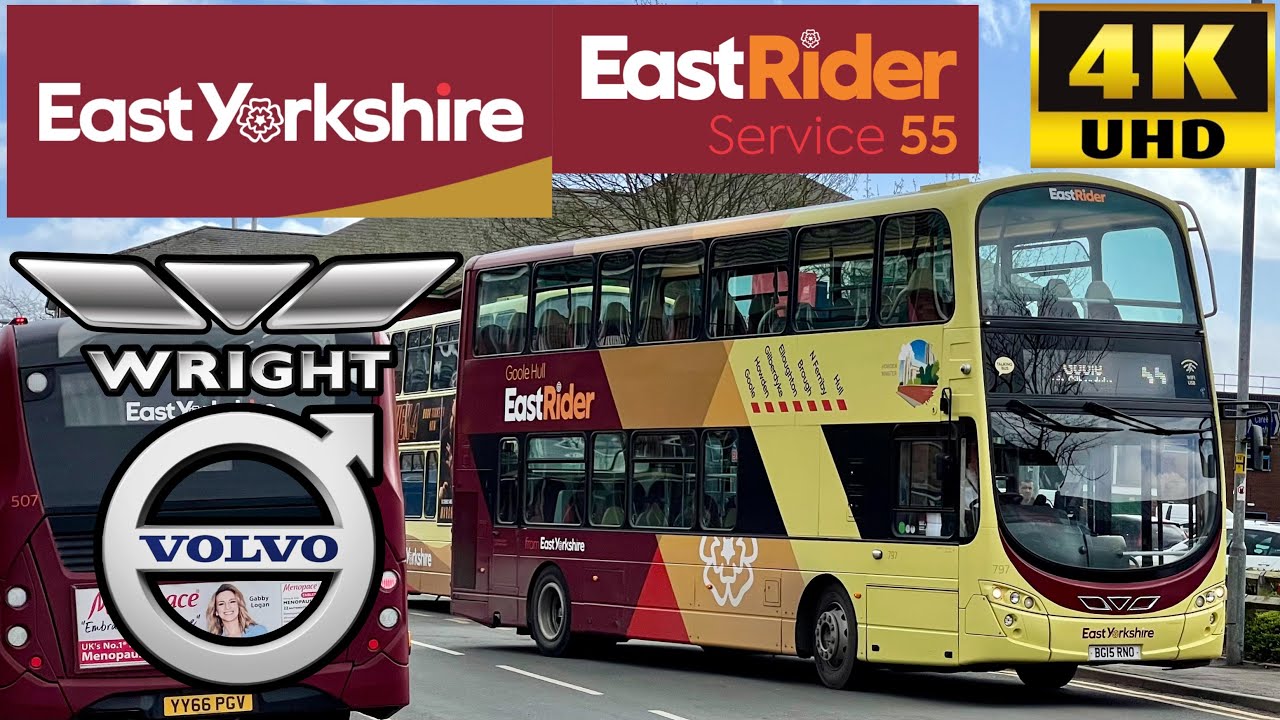 [East Yorkshire: Eastrider 55 Hull to Goole via Elloughton & Newport] Wright Gemini2 Volvo B9TL