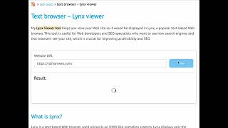 Text browser – Lynx viewer - Free SEO tool