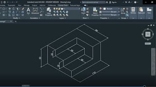 Isometric drawing in AutoCAD, figure 1, AutoCAD tutorial