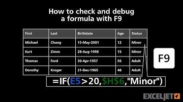 How to check and debug a formula with F9