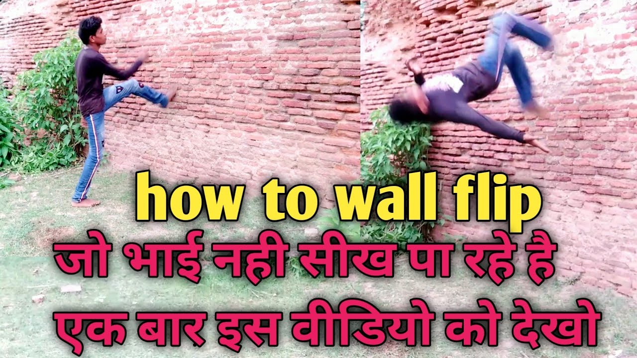 How to wall flip in hindi How to learn  wallflip back flip tutorial  tree flip kaise kare wall flip