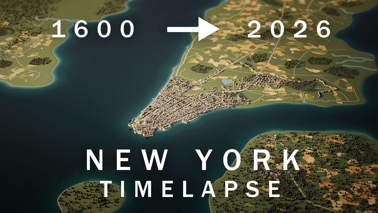 MANHATTAN EVOLUTION FROM 1600 TO NOW IN TIMELAPSE
