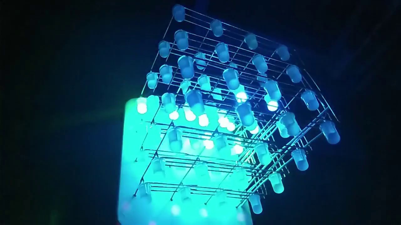 Цветомузыка со светодиодным кубом 4x4x4 rgb (light-music-cube-led)