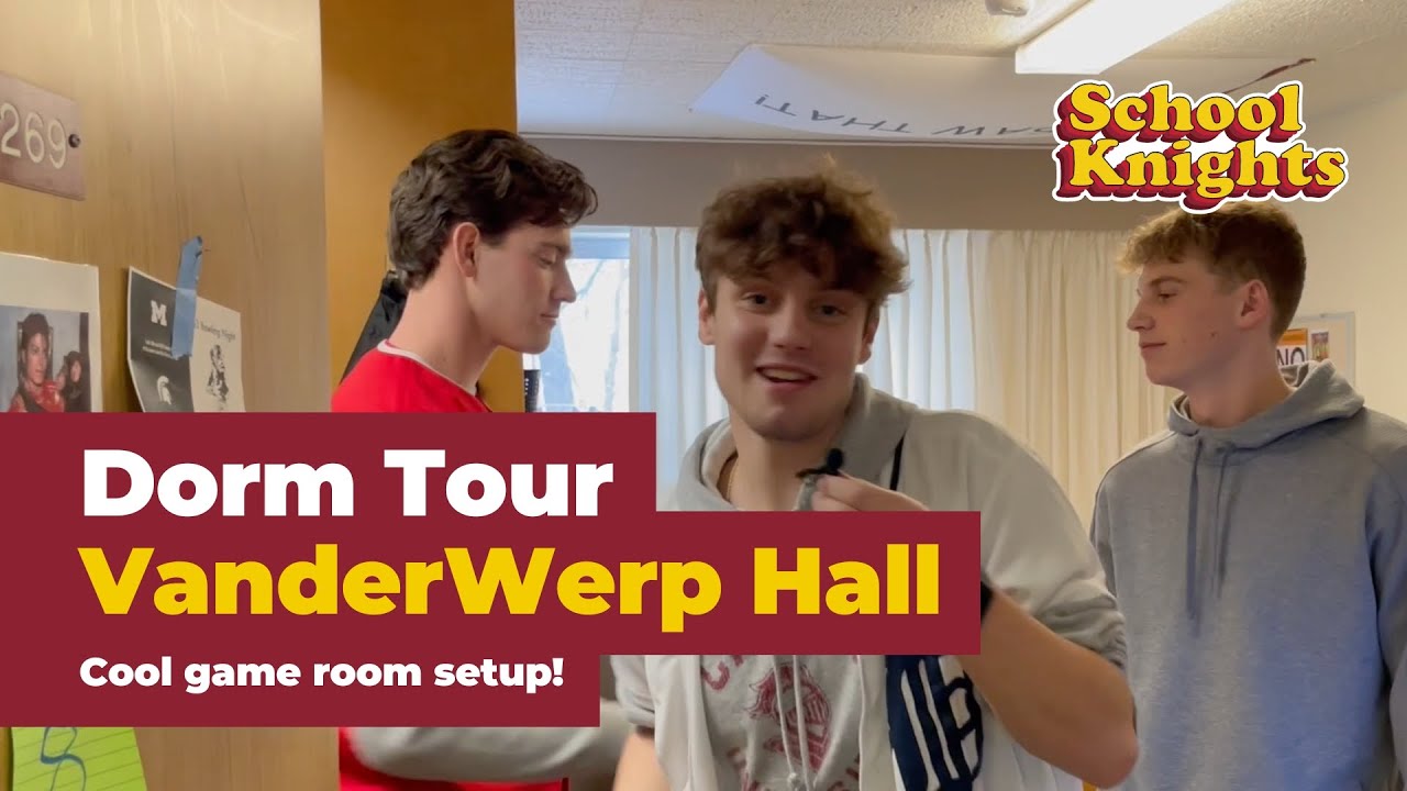 Game room dorm tour in VanderWerp Hall