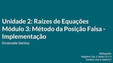 Implementação do Método da Posição Falsa