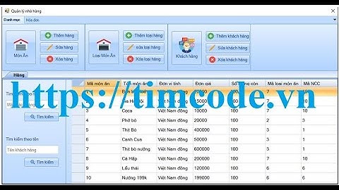 Code phần mềm quản lý nhà hàng C# - winform Full báo cáo ( Báo cáo cuối kỳ)