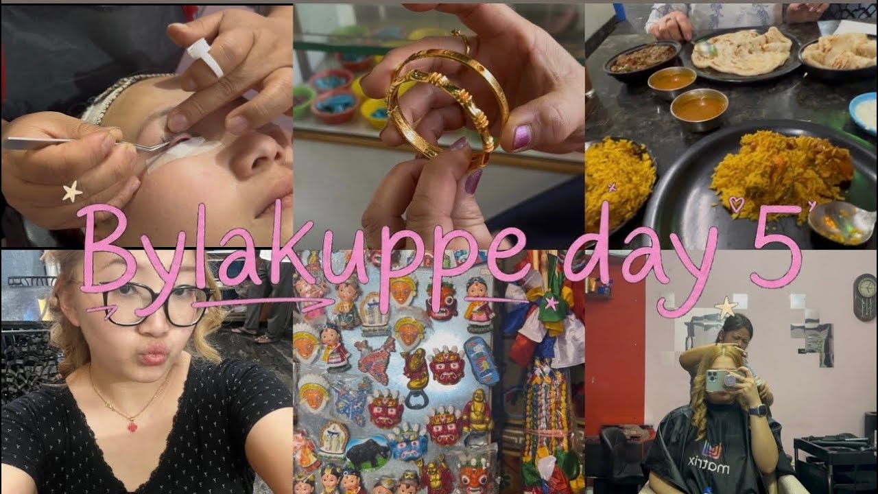 Rabten restaurant | Raj serkhang bylakuppe | Beauty parlour | India vlog day 5