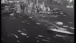 The Queen Mary arrives in New York on her maiden voyage (1936)