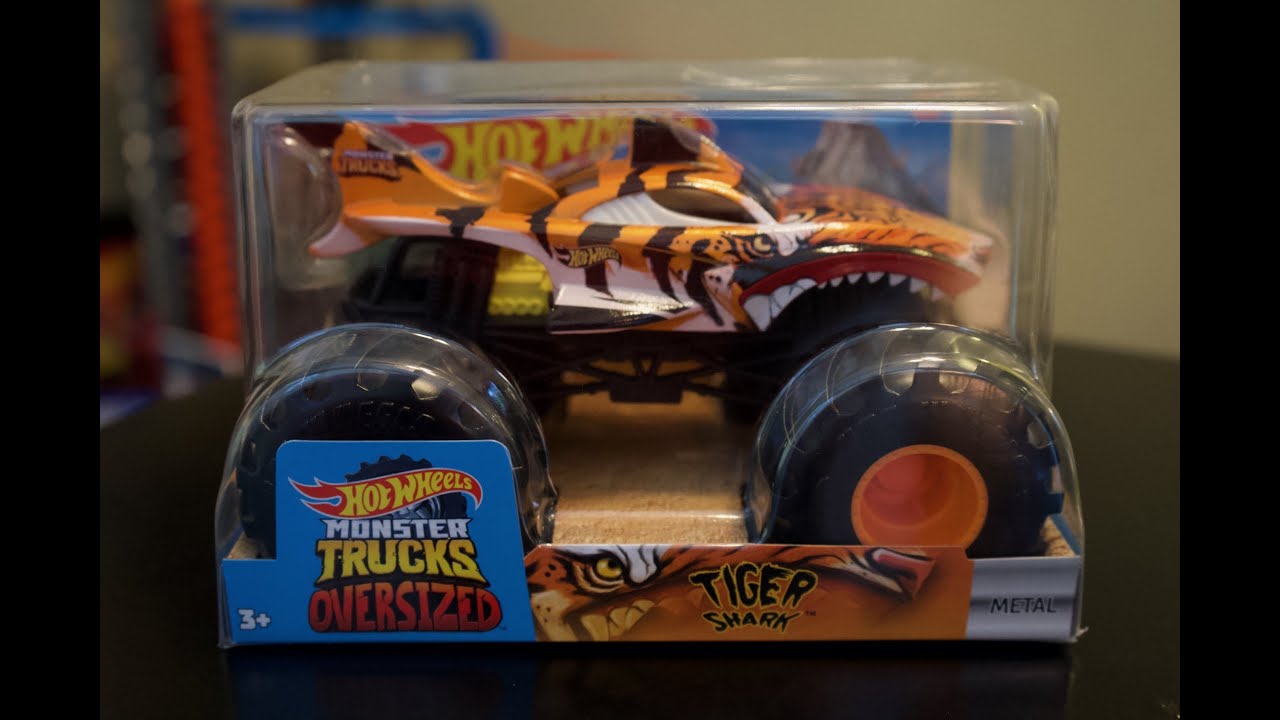 Hot Wheels | Monster | | with Trucks Shark Justin - | Oversized Tiger Toys YouTube Cool