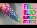 Full Bling Crystal Rainbow Design with Acrylic and AcryGel