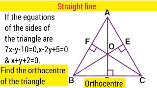 Find orthocentre of triangle||straight line class 11 in telugu