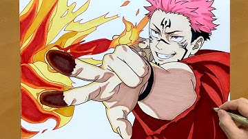 How to Draw SUKUNA from Jujutsu Kaisen | JJK Season 2 Art | Satisfying Speed Drawing