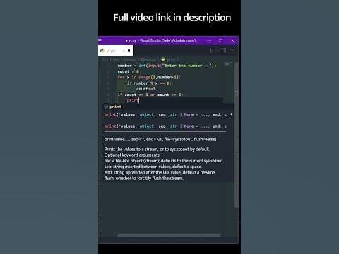 Check number is prime or not using python program - YouTube