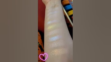 Thumbnail of Kaleidos Makeup Space Age Highlighter Swatches - All TEN highlighters! #shorts