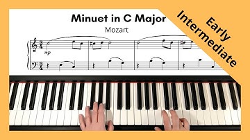 Mozart - Minuet in C Major, K6 for piano (beginner - early intermediate level)