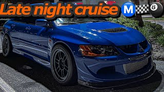 POV night cruise in my built EVO 8(loud turbo noises)