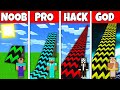 Minecraft battle noob vs pro vs hacker vs god super ramp springboard build challenge in minecraft