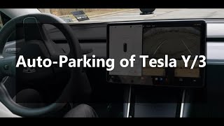 how to auto park tesla | full autonomous car parking demo | tesla y / 3