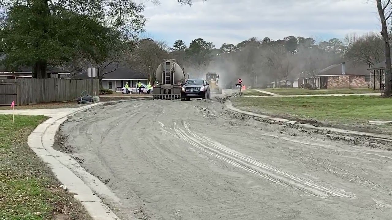 Construction causing poor road conditions in a Denham Springs neighborhood
