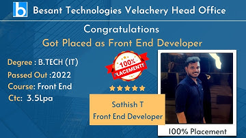 Frontend Developer with 3.5LPA|Join & Get Placements|Besant Technologies Velachery #no1trending