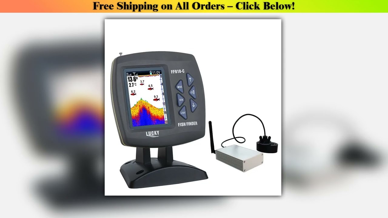 LUCKY FF918-CWLS New Wireless Fish Finder for Fishing Boats 980 ft Range 45 Degree Wireless