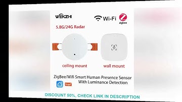 ZigBee Wifi MmWave Human Presence Motion Sensor With Luminance/Distance Detection 5/110/220V Tuya Sm