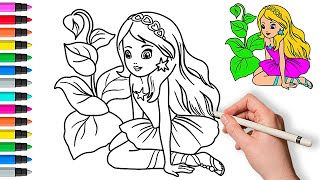 🎨🖍️ Как нарисовать красивую девочку. Рисунок и раскраска #рисунок #раскраска #длядетей