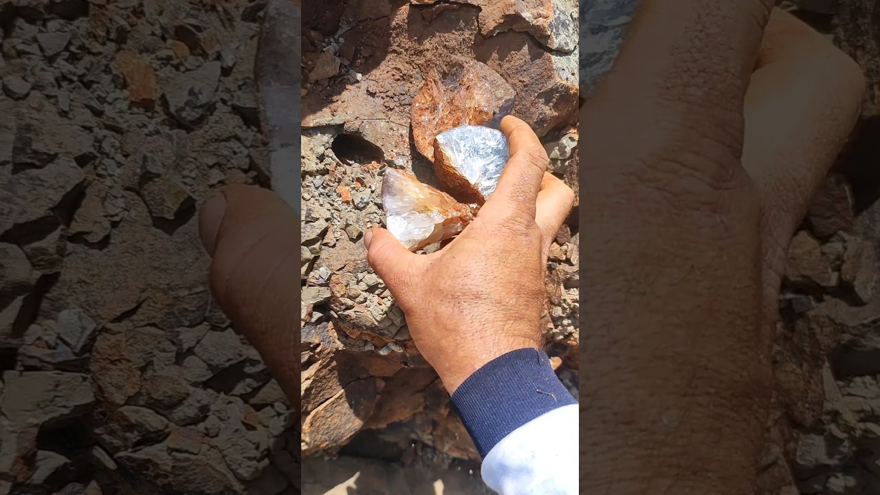 Garimpando cristais no basalto 