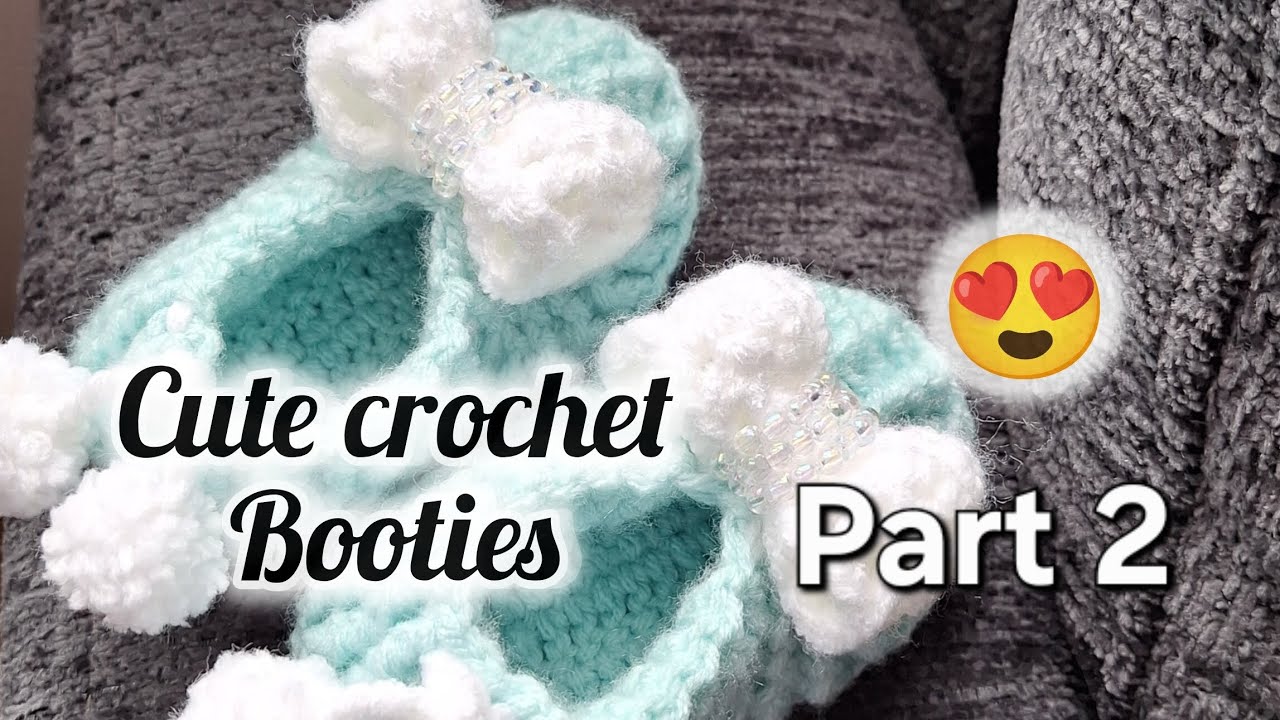 Part 2: How to crochet baby booties? Warmth for the tiny feet. Adorable, cuteness overloaded. #cute 