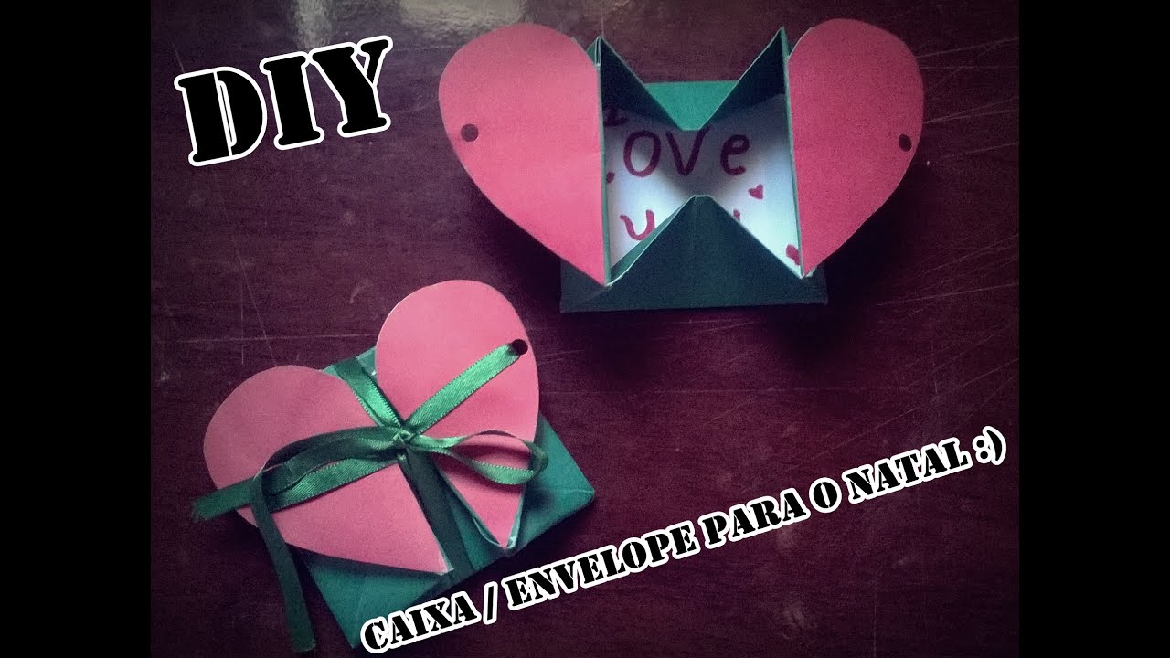 DIY Cartão Caixa/Envelope para o NATAL - Presente Criativo para Namorado