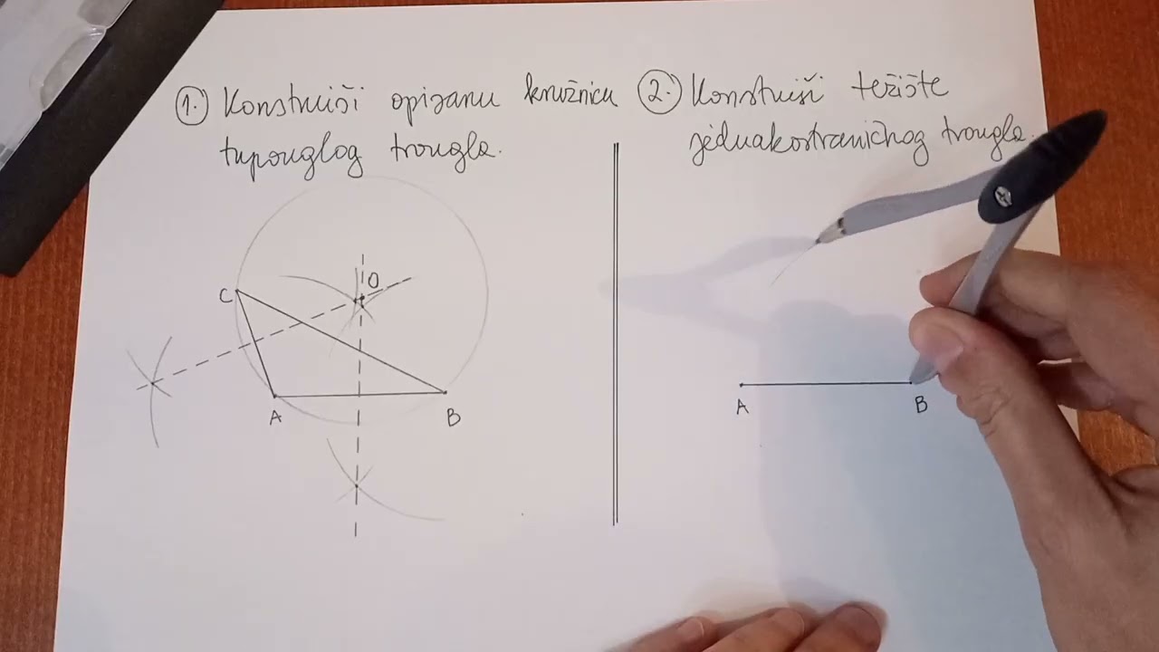 Opisana kružnica i težište