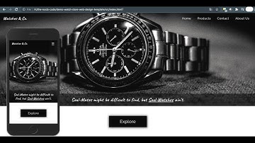 Free responsive website template using HTML and CSS for a watch store.