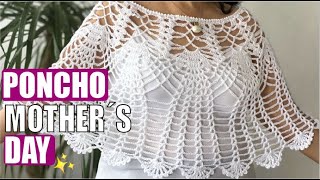 HOW TO CROCHET A MOTHER´S DAY PONCHO (FOR SUMMER)  - EASY AND FAST - BY LAURA CEPEDA