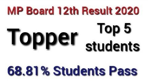 MP Board 12th Result 2020 | MP Board 12th Toppers list