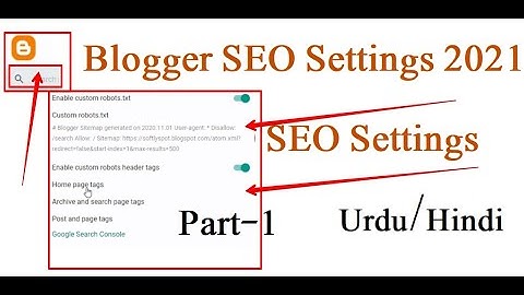Blogger Basic SEO Setting 2021 Part 1