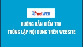 Hướng dẫn kiểm tra trùng lặp nội dung trên website - Netweb.vn