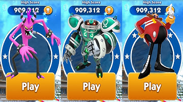 Sonic Dash - Linebacker Unlocked vs All Bosses Zazz Eggman - All 47 Characters Unlocked Shadow