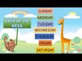 Days of the week for kids