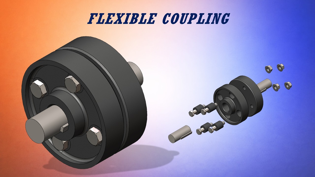 SolidWorks Assembly Tutorial | Flexible Coupling | Motion Study ...