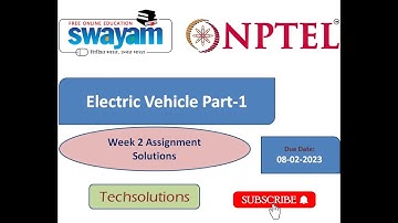 Swayam NPTEL Electric Vehicle EV Part 1 Week 2 Assignment Solutions