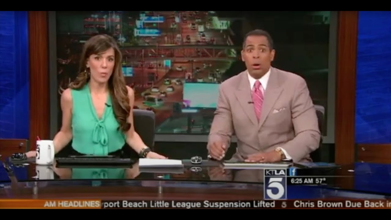 L.A. stations Westwood quake on live TV 3/17/14.