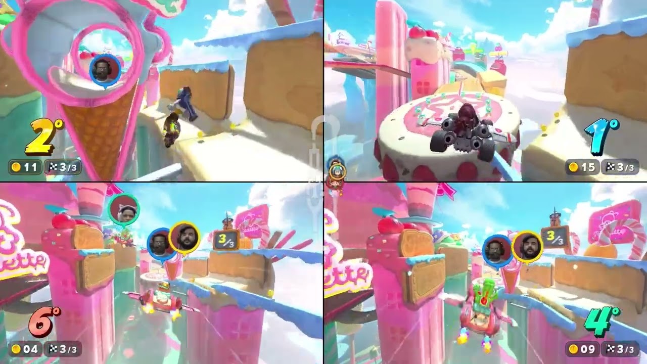 Mario Kart World 4-Player Split Screen Local Star Cup [With Nintendo Switch 2 Camera] Gameplay!