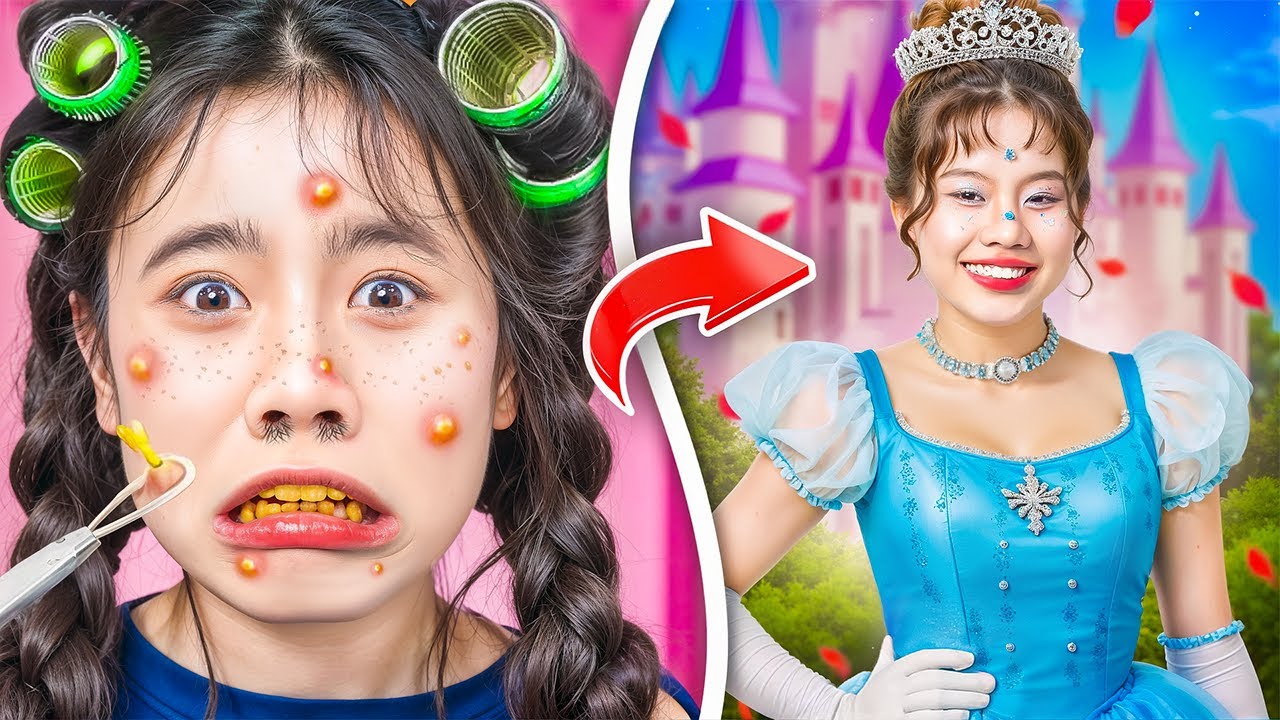 Transformation Extrême D’intello Laide En  Princesse Disney! Relooking Extrême Pour Baby Doll